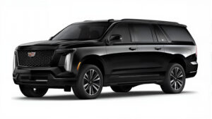 Cadillac Escalade ESV Sport Black exterior Westchester private chauffeur