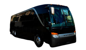 Westchester coach bus service rental for hire featuring a 56 passenger luxury coach with onboard bathroom for group travel