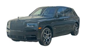 Rolls Royce Cullinan for hire with private chauffeur in Westchester arriving at a luxury Westchester County destination