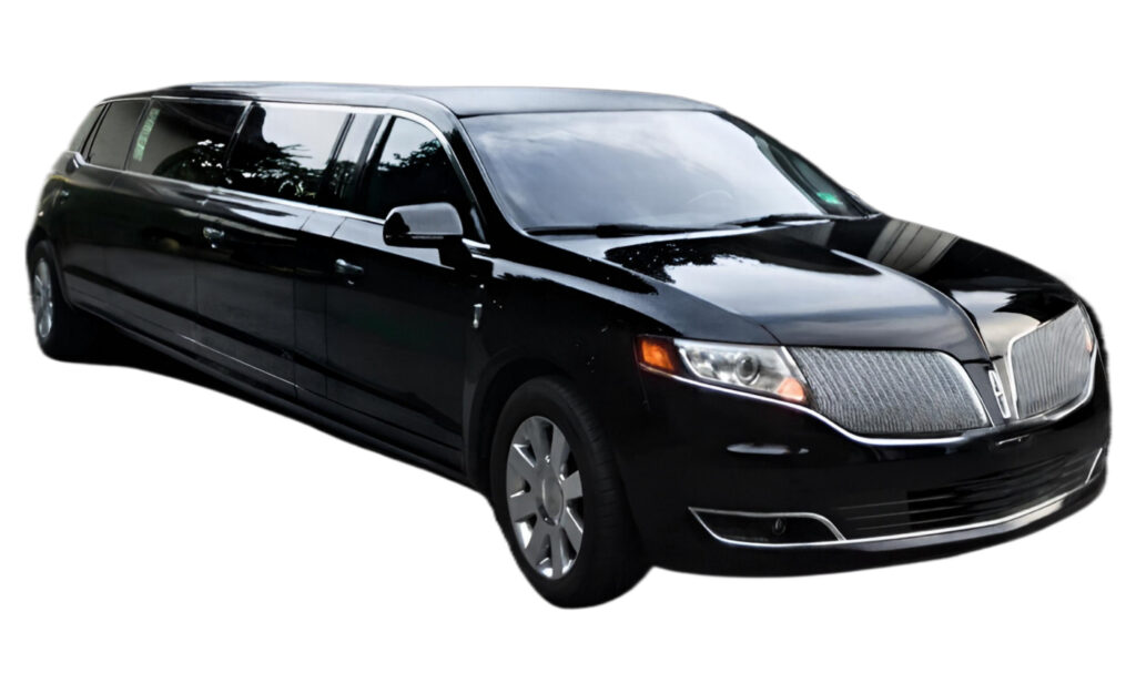 Black stretch limousine private chauffeur Westchester County limo service for hire