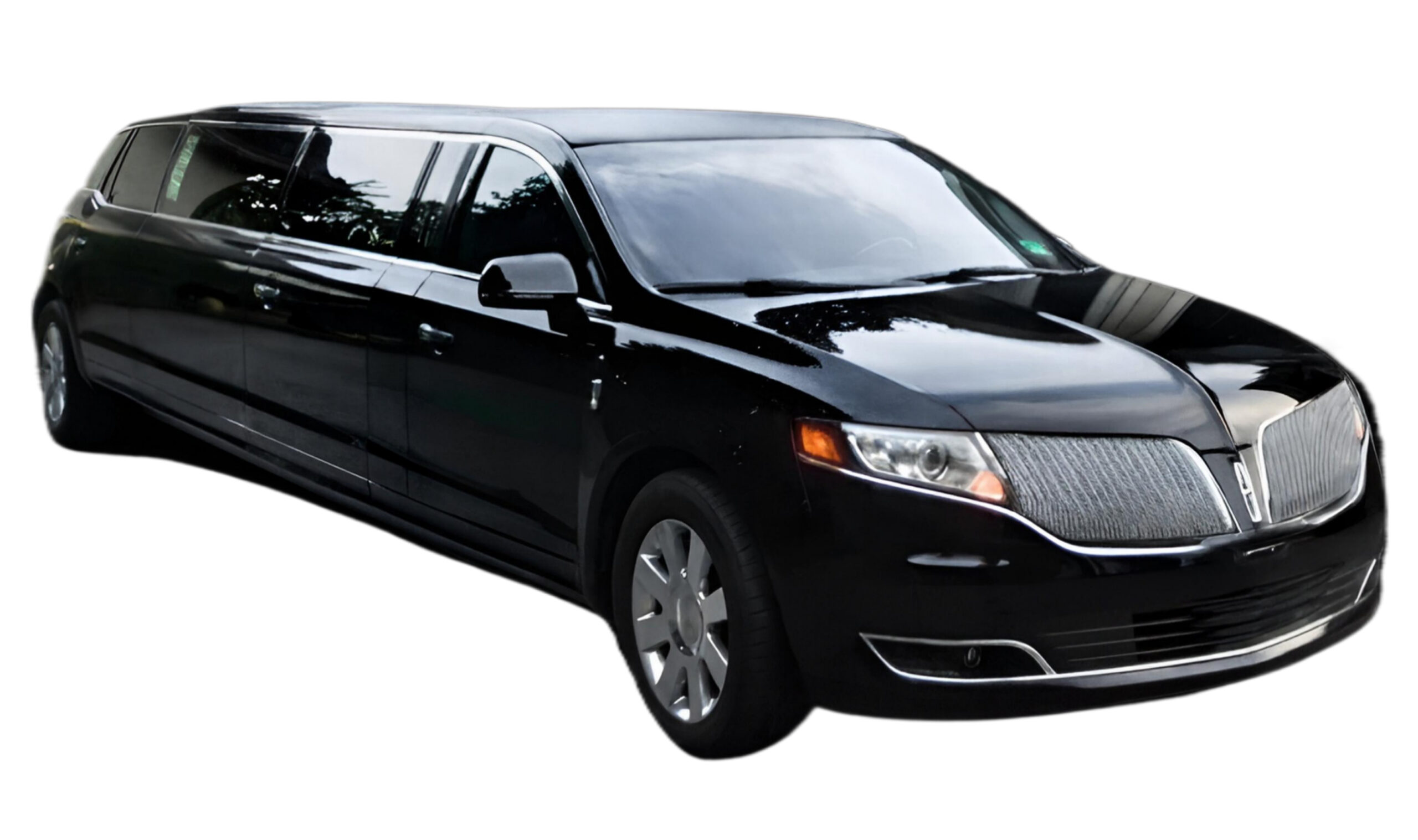 Black stretch limousine private chauffeur Westchester County limo service for hire