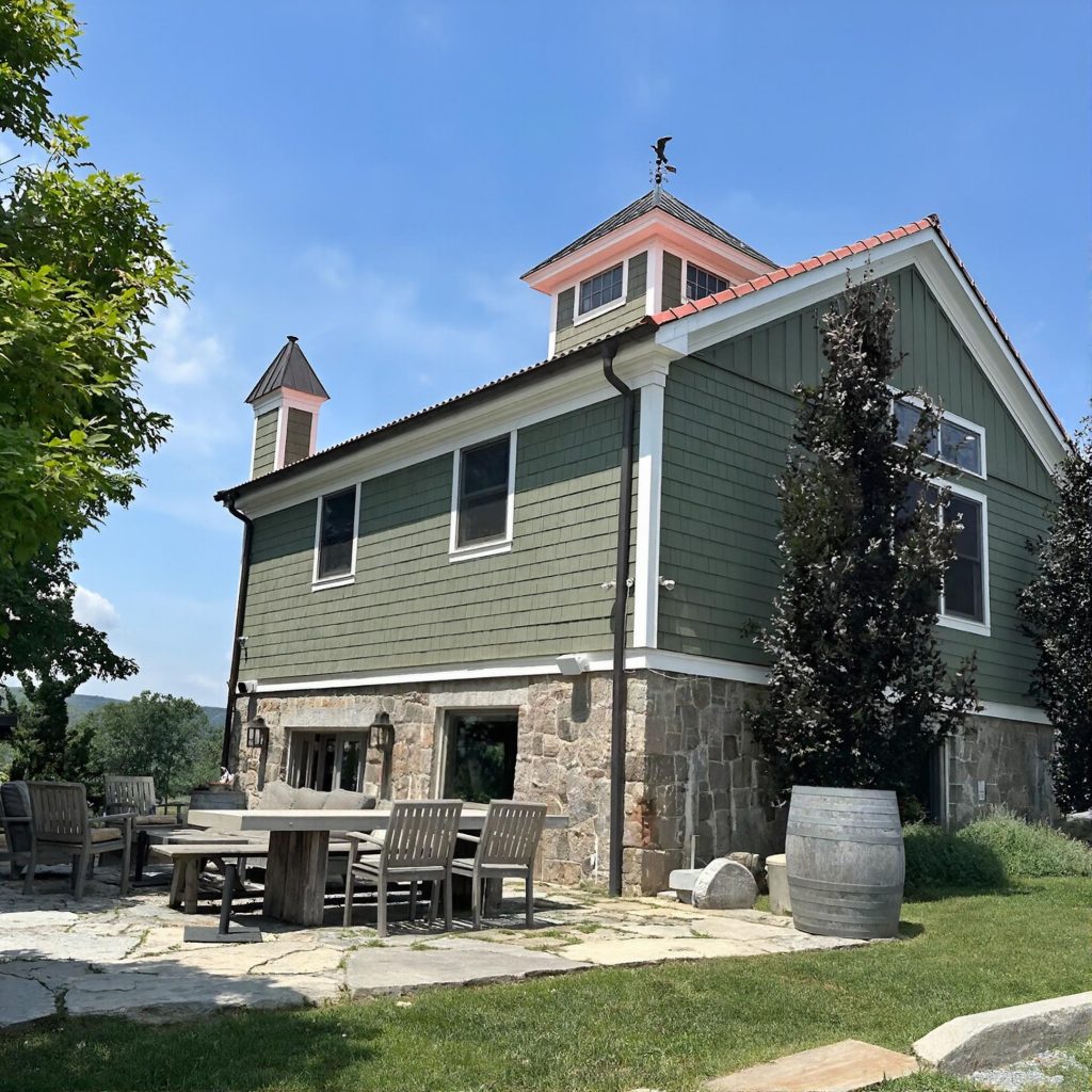 Winery building at Fjord Vineyards in the Hudson Valley during a chauffeured wine tasting tour from Westchester County.